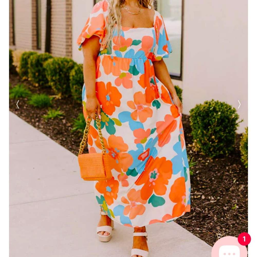 Floral maxi dress - size 3XL - Picture 1 of 6